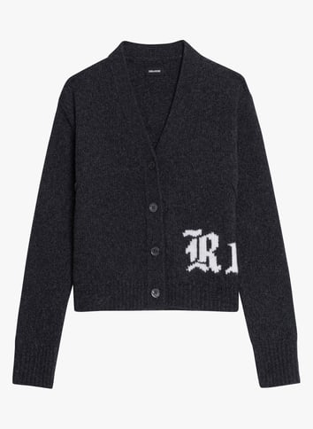 Cardigan col V boutonné en laine ZADIG&VOLTAIRE Gris